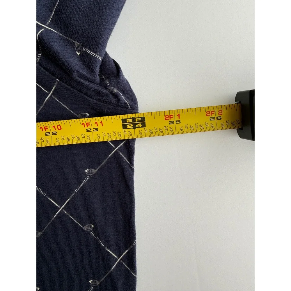 Polo Golf Ralph Lauren Mens Large Navy Blue Golf Club Diamond Print Polo Shirt